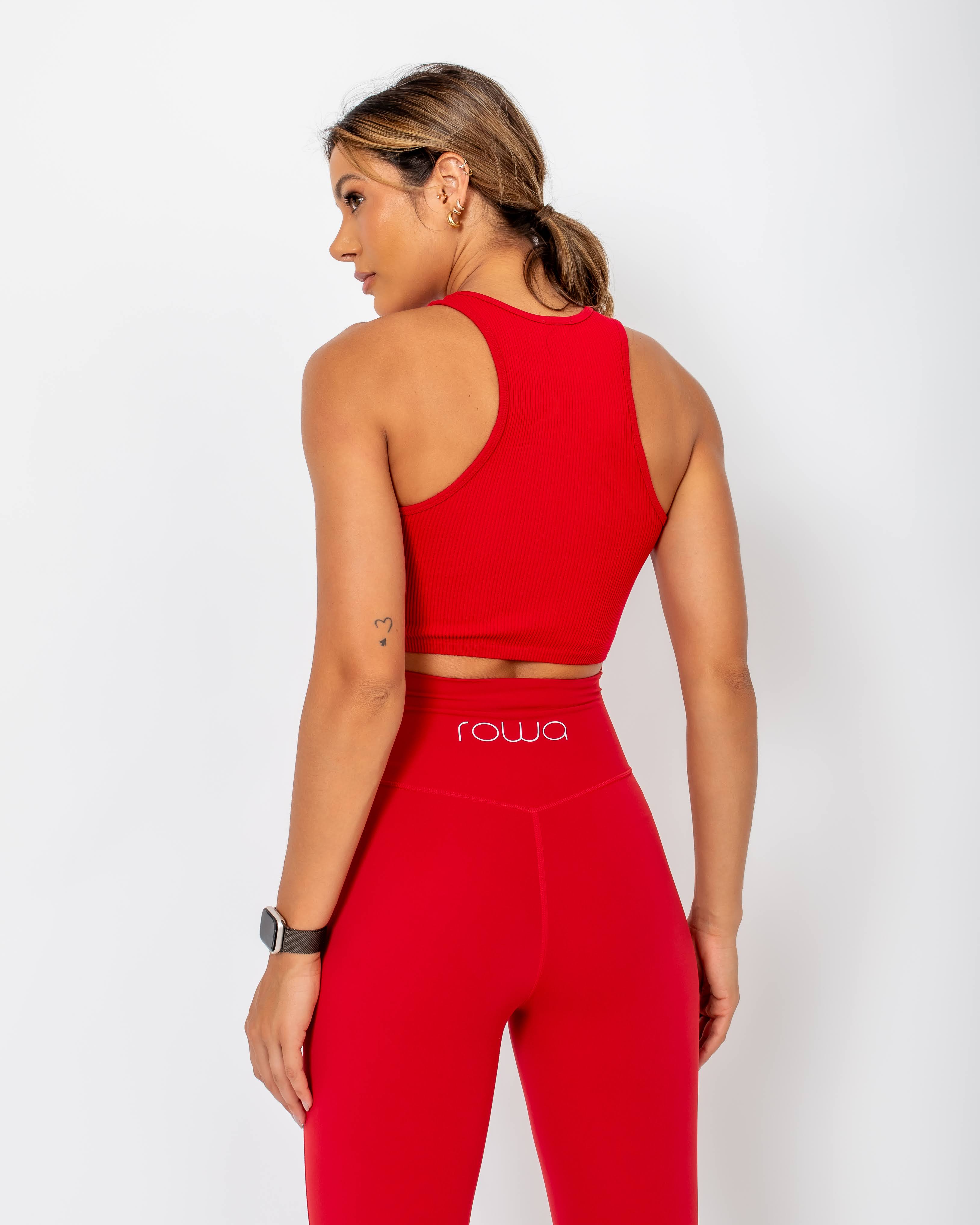 Regata Cropped Canelada Juju - Vermelho