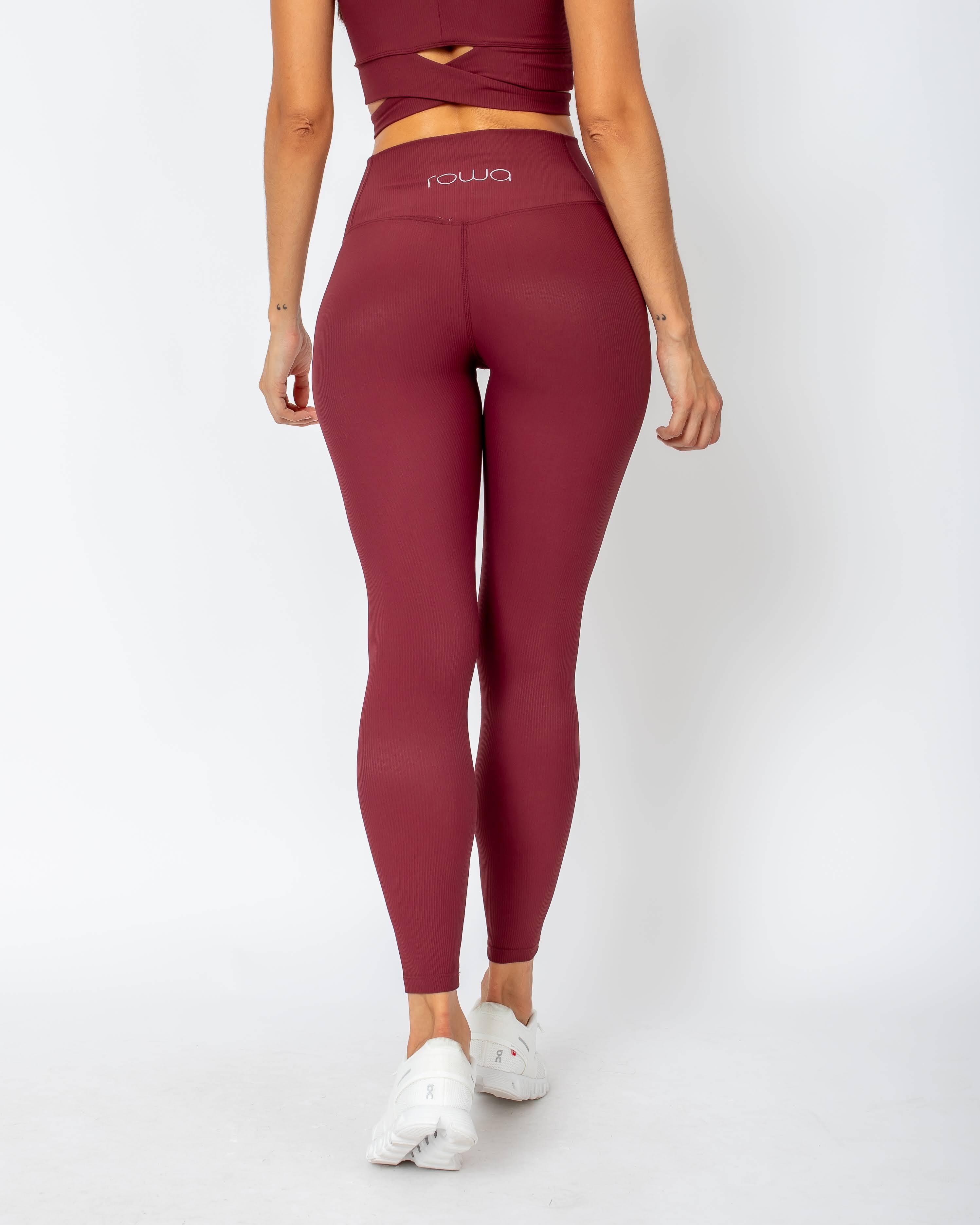 Gege Ribbed Leggings - Cherry