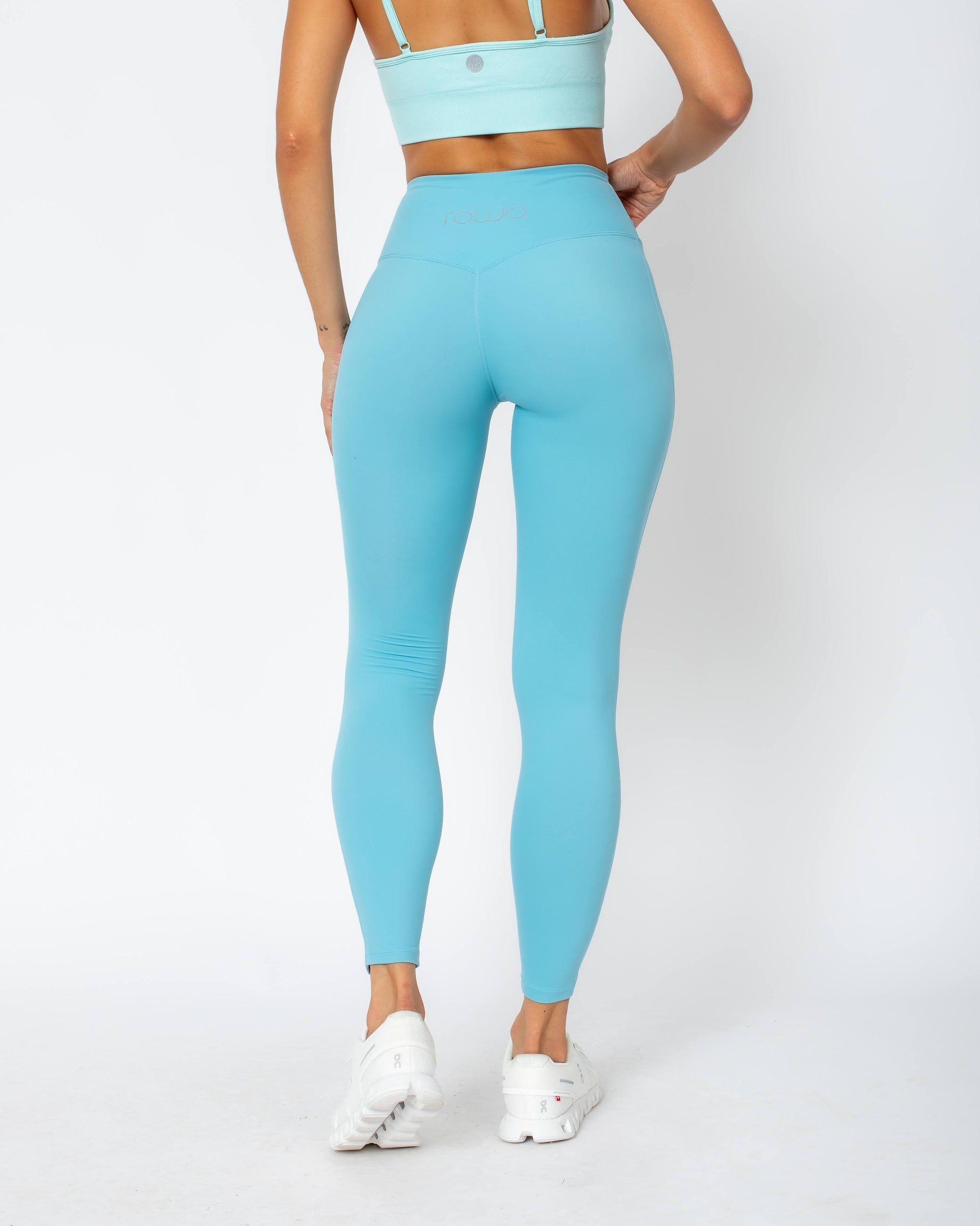 Legging Anita com detalhes de transparência - Azul Celeste