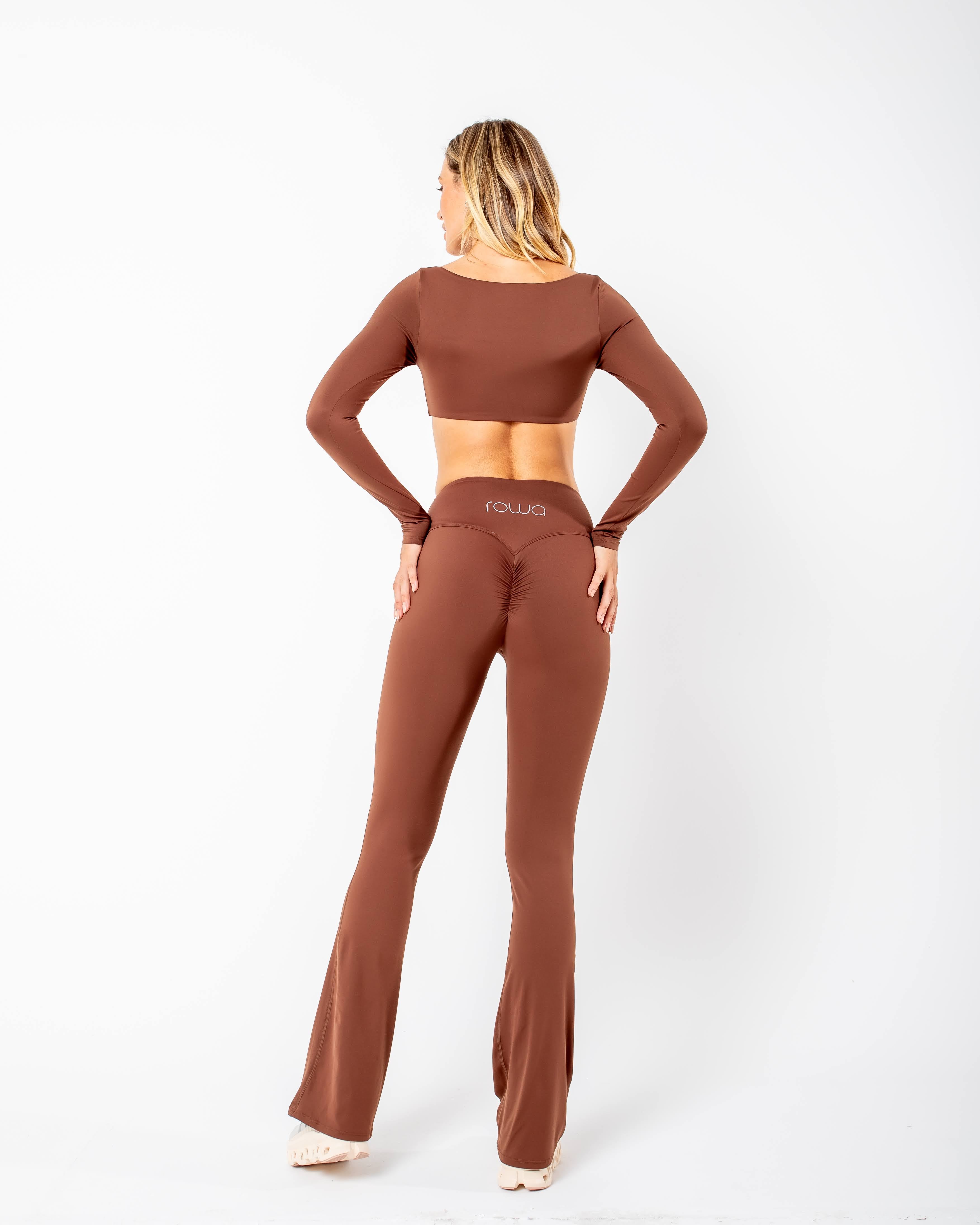 CALÇA LEGGING FLARE STAR - MARROM