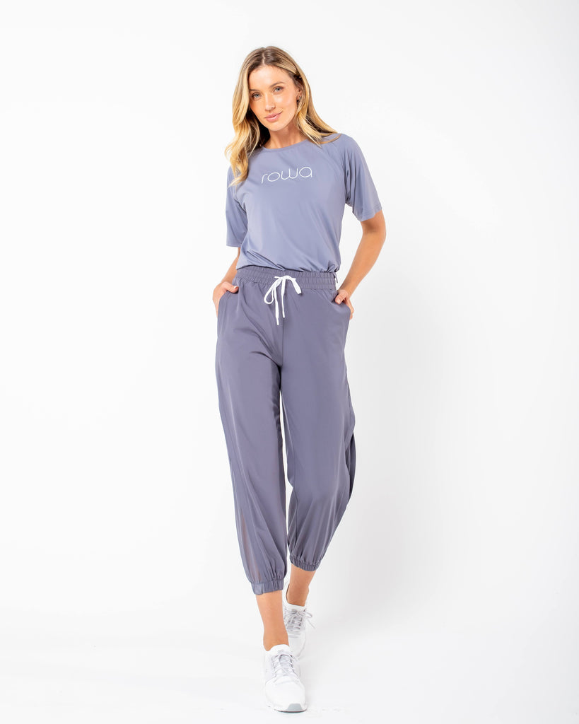 Calça Jogger Naty com detalhe lateral - Cinza