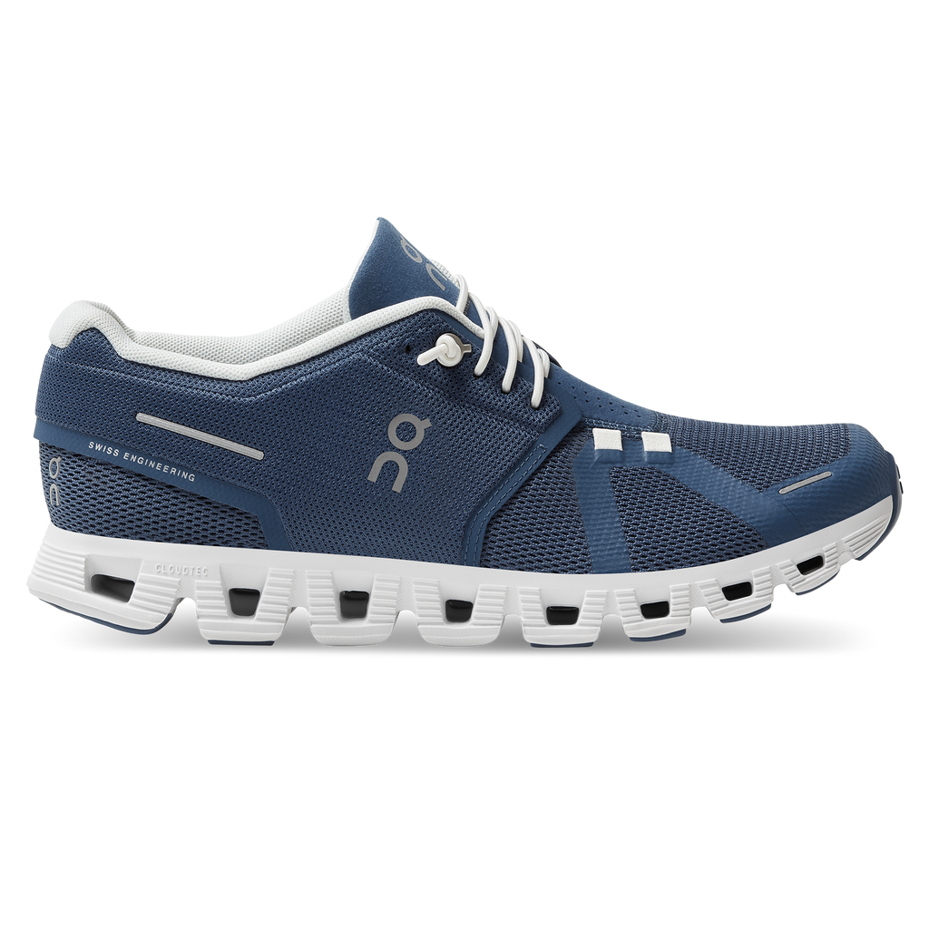 On Running Cloud 5 Feminino Denim l White