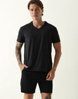 Camiseta Masculina Gola V - Preto ROWA STORE DI8