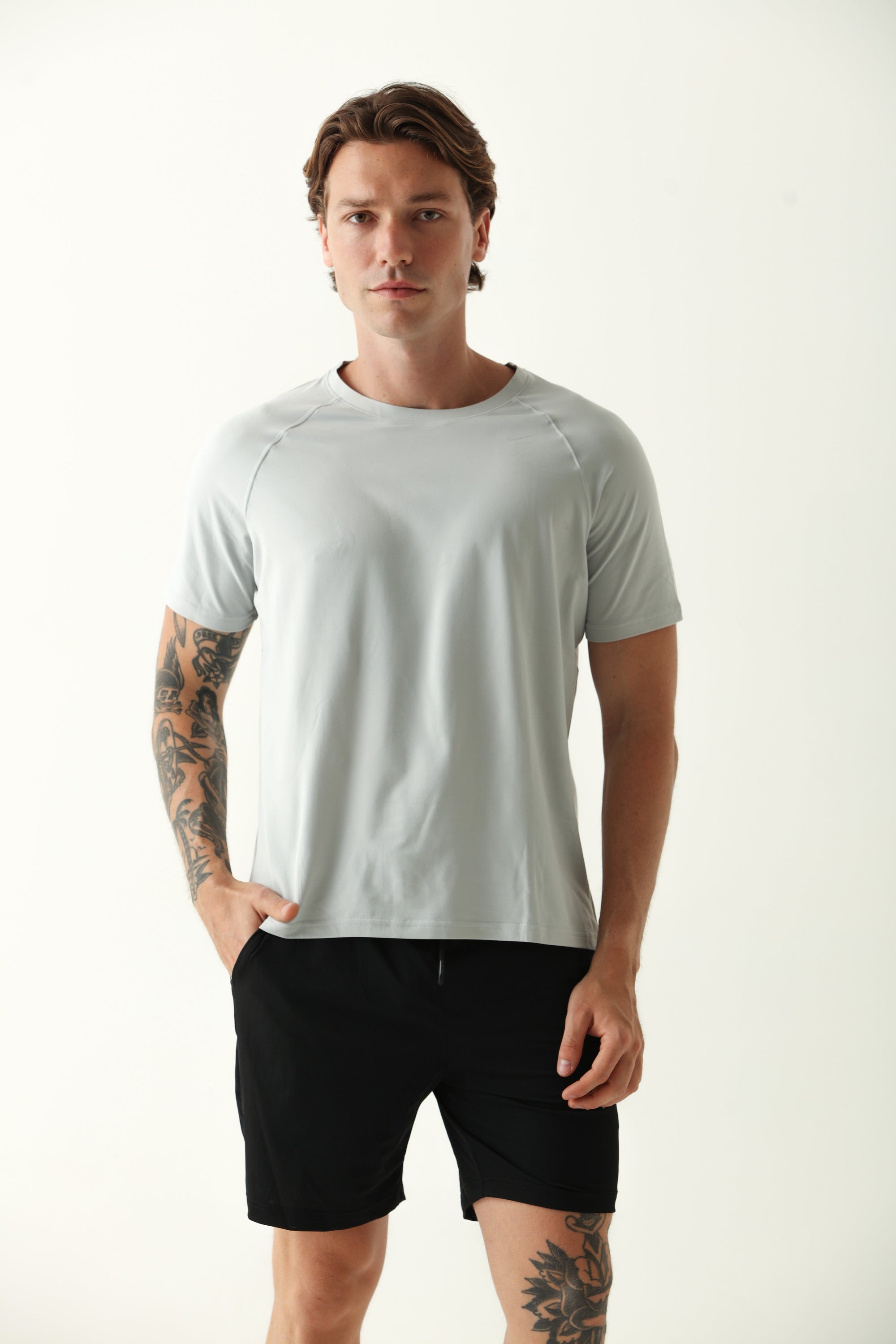 Camiseta Masculina Recorte Ombro 2 - Cinza ROWA STORE DI8