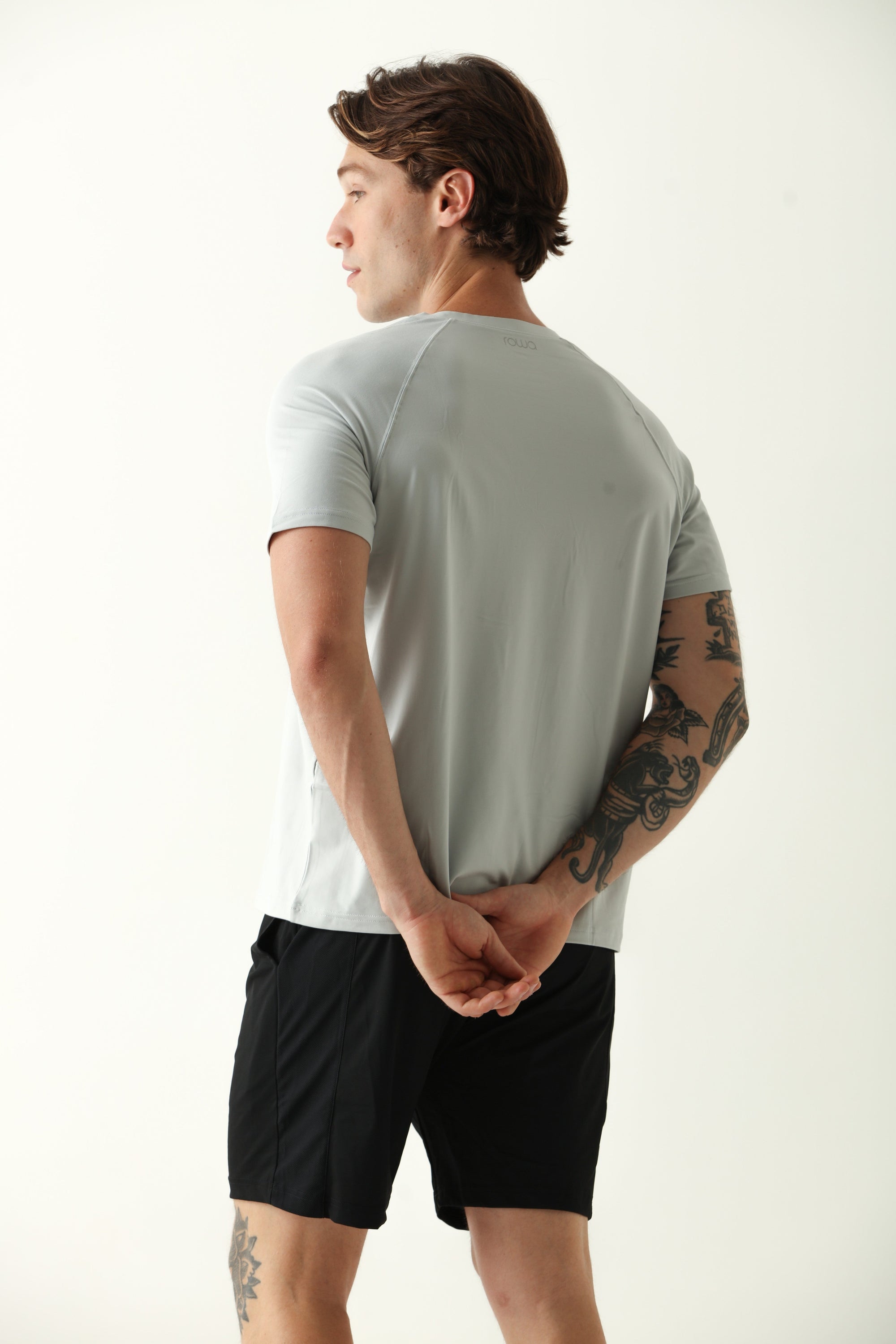 Camiseta Masculina Recorte Ombro 2 - Cinza ROWA STORE DI8
