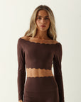 Top Heart Ombro a Ombro - Café Escuro ROWA STORE DI8