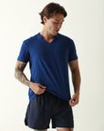 Camiseta Masculina Gola V - Azul ROWA STORE DI8