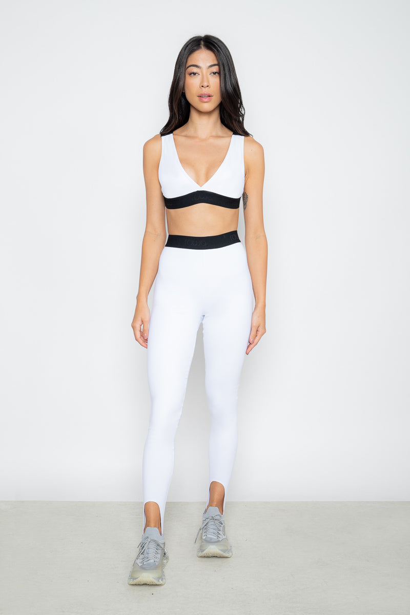 Legging Escolha de cintura alta com encaixe de pé EMANA® - Branco