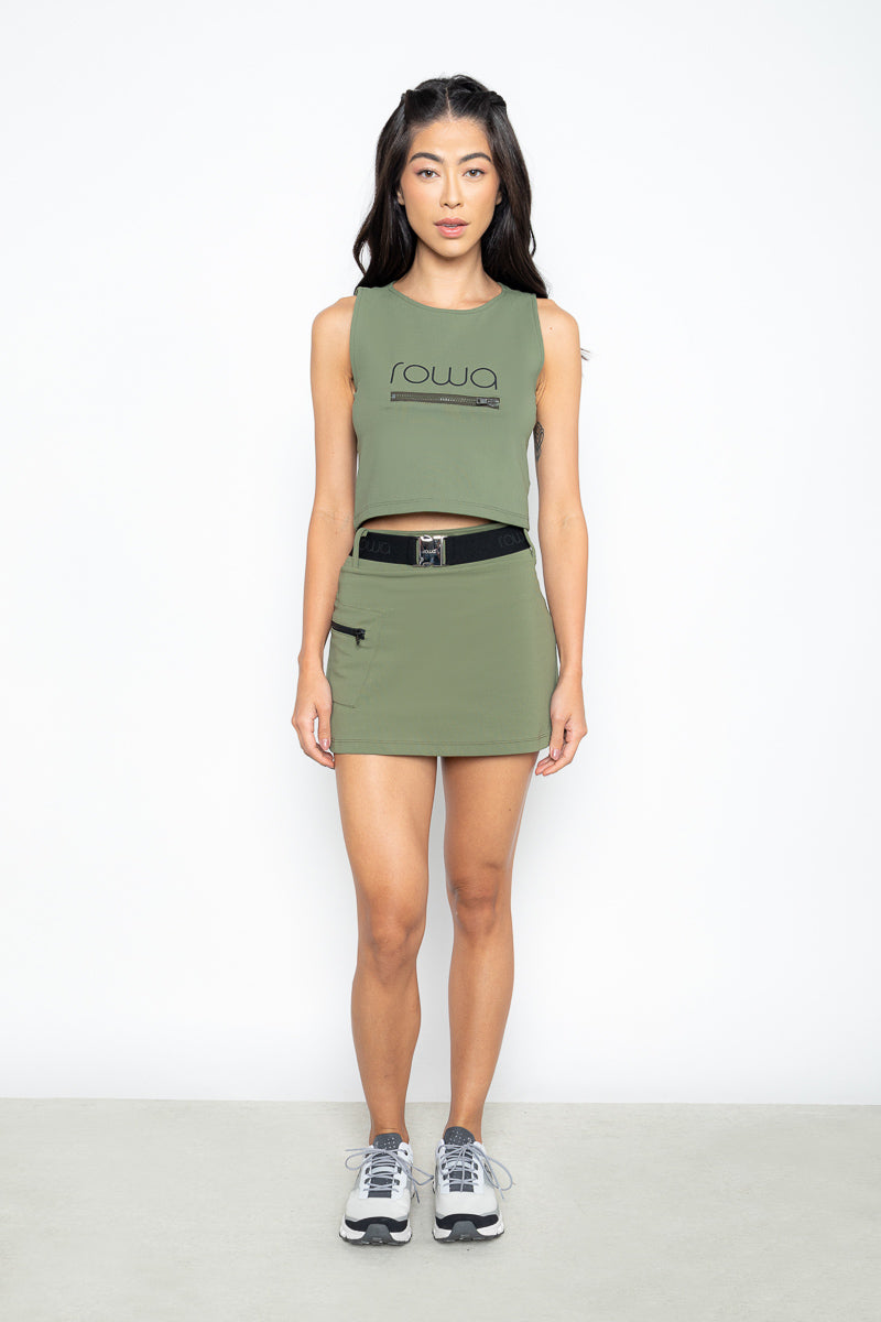 Tranquility tank top with tech mesh pocket - Green 