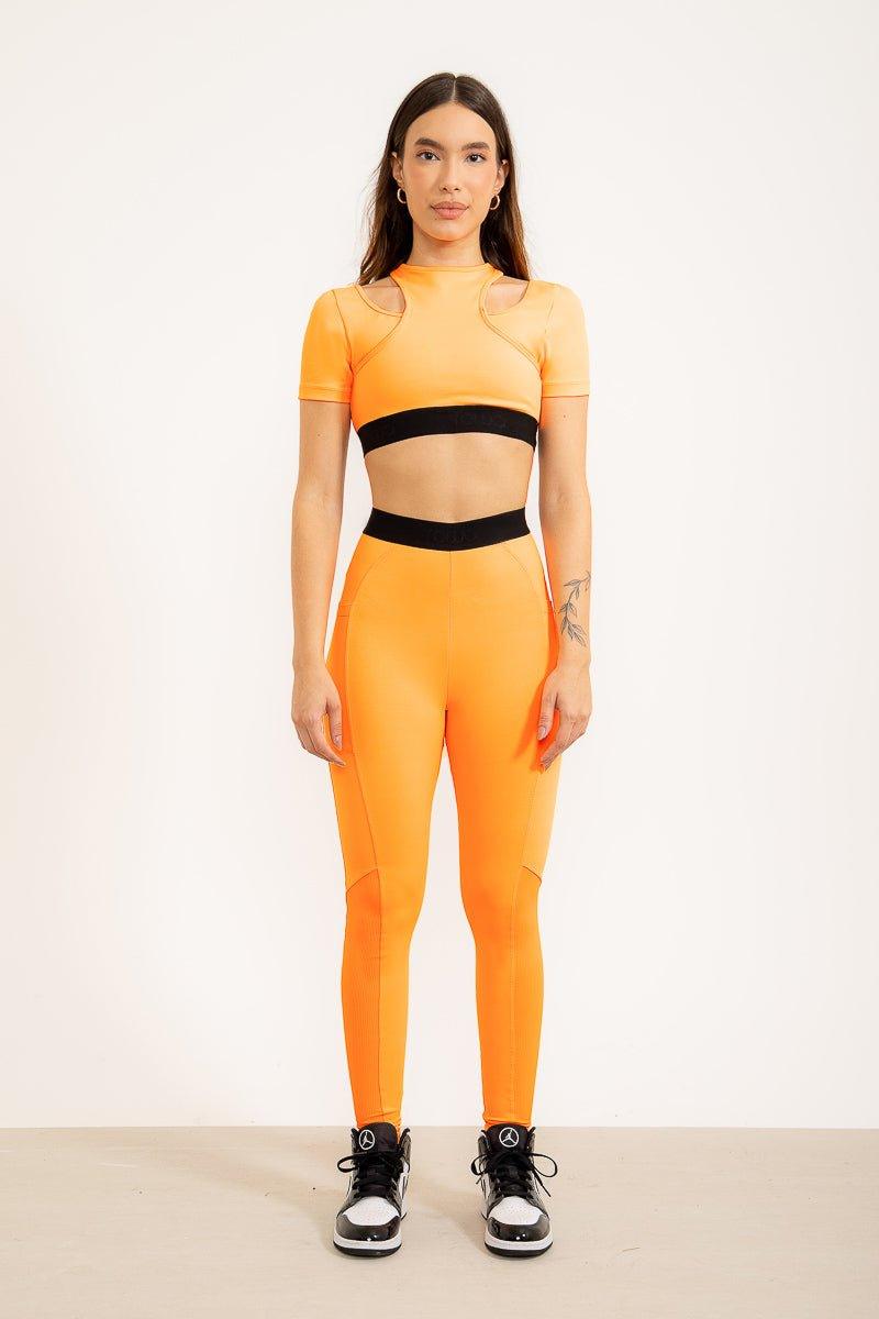 Legging Cubo bolso duplo Laranja Citrus 