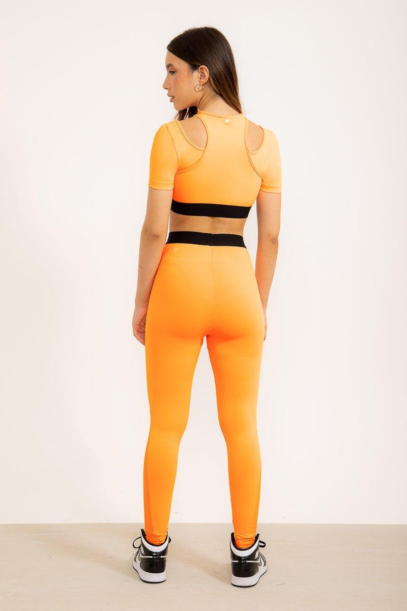 Legging Cubo bolso duplo Laranja Citrus 