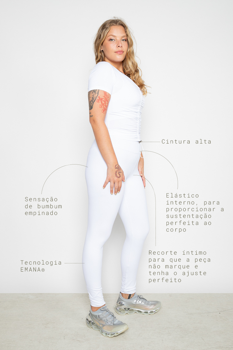 Legging Simpatia Levanta Bumbum EMANA® - Branco